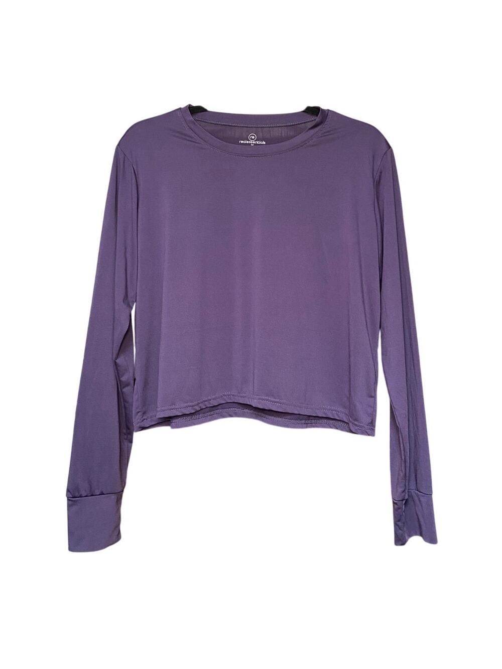 Purple - Real Essentials - Women's Long Sleeve Workout Top